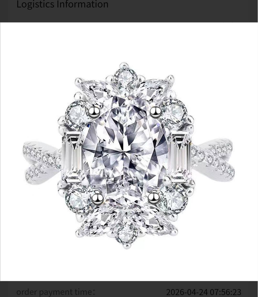 Moissanite Diamond Cluster Ring
