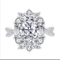 Moissanite Diamond Cluster Ring