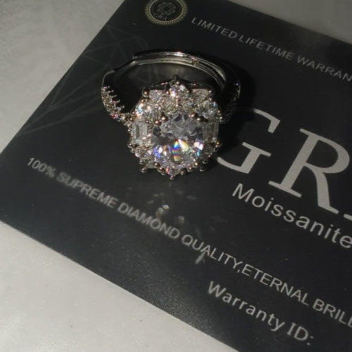 Moissanite Diamond Cluster Ring